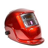 one's own 自動感光式　溶接マスク ソーラー充電式 自動フィルター 自動遮光 アルゴン アーク (赤)