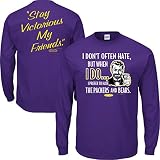 Minnesota Vikingsファン。Stay Victorious。私はよくないHateパープル長袖Tシャツ( S - 3 X ) L パープル