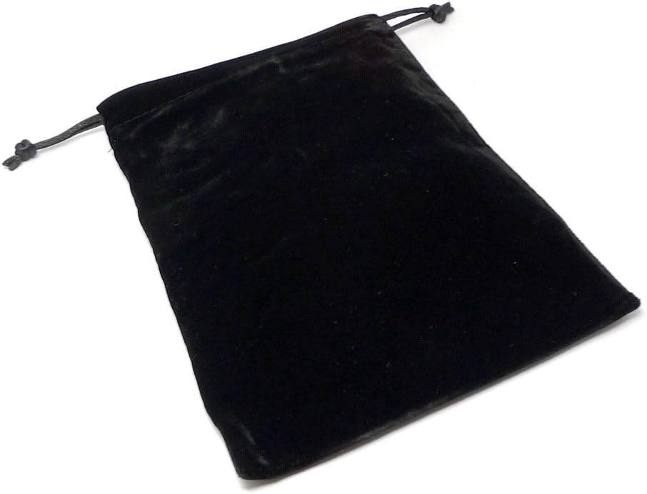 (SAJ) ベロア 巾着袋 ポーチ ギフト ラッピング ブラック 黒 (16cm×12cm) (1個)
