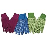 KINCO 899W Women's Garden Gloves, Cotton/Jersey Blend, One Size, Assorted (Pack of 3) by KINCO INTER