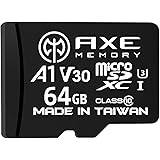 AXE microSD 64GB マイクロsdカード Nintendo Switch SDカード V30 UHS-I U3 A1 C10 4K UHD動画対応 転送速度95MB/S 高速 microSDXC SDアダプター付【アクスメモリ Amazo