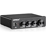 AIYIMA A01 2.0/2.1 チャンネルアンプ 100W*2 パワーアンプ RCA&AUX TPA3116D2*2+NE5532DR*3 クラスD 低音と高音のコントロール付き ホームスピーカー用 (電源付き)