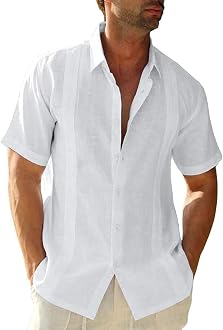 Hestenve Mens Short Sleeve Cuban Camp 