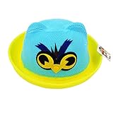 快適キュート帽子Straw Sunの帽子キャップキッズ幼児用、ライトブルー/イエロー