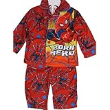 スパイダーマンベビー男の子レッドスーパーヒーロープリントボタンダウン2 pcパジャマセット12 – 18 M カラー: レッド