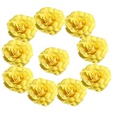 Fityle DIY手工芸品　人工シルク　ローズ　ヘッド　花飾り　結婚式フラワー　パーティーアクセサリー　5cm10個入り　全11種選べ - 黄, 5cm