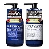 自然由来成分96% スーパーフードラボ 【 スカルプ 】 エッセンス 【さっぱり】シャンプー ＆ トリートメント 本体 セット (480ml & 480g) SUPERFOOD LAB ノンシリコン ノンパラペン ビオチン配合 無添加 SFL
