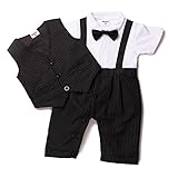 dizoon（ディゾン）ベビー キッズ 子供服 フォーマル 男の子 カバーオール ロンパース セレモニー 結婚式 誕生日 70 80 90 95cm (70cm, ブラック)