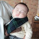 DORACO 防寒マフラー　はじめてマフラー　ネックウォーマーのようにお使いいただける　短めタイプ (チェックグリーン)