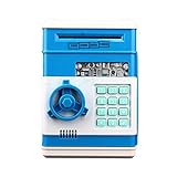 Balai Coin Bankクリエイティブ子供誕生日ギフトお金ボックスおもちゃシミュレーションATM Mini Piggy Bankセーフpassword-blue