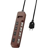 エレコム 電源タップ color style 雷ガード 省エネ 個別スイッチ 4個口 1m ブラウン T-BR02-2410BR