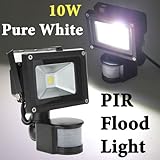 10w white 800lm pir motion sensor security led flood light