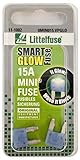 Littelfuse 0MIN015.VPGLO MINI SmartGlow 12 Volt DC 15 Amp Fuse (Pack of 2) [並行輸入品]