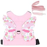 迷子防止 ハーネス - 子供 幼児 迷子防止 リュック ひも リストバンド ぬいぐるみ 紐 (ピンクの蝶)