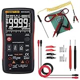 ANENG Q1デジタルマルチメーター9999 True RMS自動/手動レンジAC / DC電圧オペアンプオーム静電容量周波数温度テスター(色:赤)