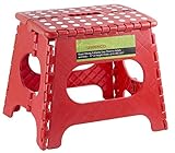 Super Strong Foldable Step Stool for Adults and Kids, 11", Red