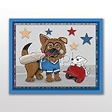 野球子犬Buddies – スポーツと犬テーマ保育園アートプリント 16"x20"