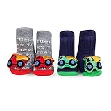 Waddleベビーソックス2ペア動物新生児Rattle Socks靴下ギフトfor Boys 0-12 Months ブルー LYSB01MF7QL6Y-TOYS