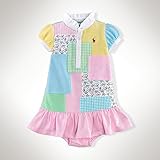 ポロラルフローレン メッシュ切り替えデザイン半袖ワンピース マルチ (女の子3～9か月用) 6M [並行輸入品]