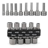 9 PC の電源ナットドライバドリルビット 1/4 「六角シャンクメトリックソケットレンチネジ 5-13 mm