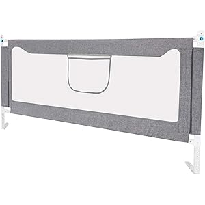 ベッドフェンス 150cm 垂直的に昇降できたり ベッドガード お子様のベッドからの転倒を防ぐ 組み立ても簡単 日本語説明書付き (150cm)