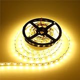 ALITOVE DC 24V 16.4ft 5050 SMD Warm White 3000K LED Flexible Strip ribbon Light 5M 300 LEDs Not Wate