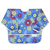 Bumkins Waterproof Sleeved Bib, Blue Gears by Bumkins [並行輸入品]