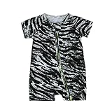 Lutents ベビー服 ロンパース カバーオール 半袖 ゼブラ柄 女の子 男の子 カジュアル 快適 着心地良い 歩行服 パジャマ 新生児 出産祝いプレゼント 可愛い オシャレ