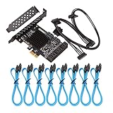 Thinaokii PCIE SATAカード8ポート、6Gbps SATA 3.0 PCIeカード、PCIeからSATAコントローラー拡張カード、Upport 8 SATA3.0デバイス