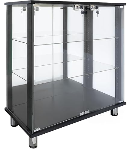 Amazon.co.jp: 塩川光明堂 ガラスケース ブラウン 60.5×26.5×40cm