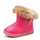 Aleader スノーブーツ キッズ ベビー ブーツ スニーカー 女の子 雪遊び 軽量 防寒 脱ぎ履き簡単 ローズ 157
