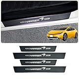 【Ju Yuna】トヨタに適用 ハリアー専用 スカッフプレート 新型ハリアー 80系 60系 専用 サイドステップガード 両面テープ サイドステップ 金箔ホットスタンピングマーク 保護ステッカー車内アクセサリー 気分統一 汚れ防止 キズ防止 4点セット