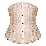 Burvogue女子24スチール骨を 2 鋼板 抜かアンダーバストコルセットウエストトレーニングニッパーボディシェイパー (XX-Large