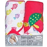 Frenchie Mini Couture Snuggle Me Dry Hooded Bath Towels in Turtle - 2 Pack [並行輸入品]