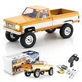 FMS 1/18 RC クローラー FCX18 Chevy K10 ラジコンカー RC トラック RTR RC カー 公式ライセンスモデルカー 8km/h 4WD 900mAh ホビー RC カー リモートコントロールカー LED ライト付き車両 4-Ch 2.4GHz トランスミッター(イエロー)