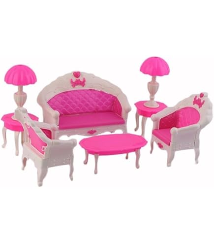 Amazon | 家具のおもちゃセット6本おもちゃバービー人形ソファ