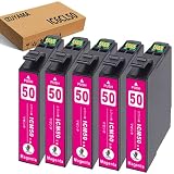 エプソン(Epson)用 IC6CL50 IC50 互換インクカートリッジ【ICM50 マゼンタ 5本セット】増量 純正品と併用可能『最新ICチップ搭載/残量表示/個包装』対応機種:EP-301/EP-302/EP-4004/EP-702A/EP-703A/EP-704A/EP-705A/EP-774A/EP-801A/EP-802A/EP-803A/EP-803AW/EP-804A/EP-804AR/EP-804ARU/EP-804AU/EP-804AW/EP-804AWU/EP-901A/EP-901F/EP-902A/EP-903A/EP-903F/EP-904A/EP-904F/PM-A820/PM-A840/PM-A840S/PM-A920/PM-A940/PM-D870/PM-G4500/PM-G850/PM-G860/PM-T960 プリンター ISO14001/ISO9001認証工場