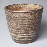信楽焼 陶器製植木鉢 窯肌千段大深 10号 ／アウトレット数量限定品