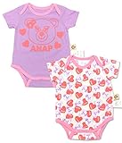 ANAP KIDS キャラクタープリントベビー肌着2枚SET パープル 70