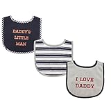 Luvable Friends 3 Piece Drooler Bibs with Fiber Filling for Boys, I love Daddy by Luvable Friends