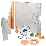 Schluter KERDI 81 cm x 60-inchシャワーキットwithセンタークロームPVCドレイン