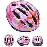 AaronStan 子供用 ヘルメット 自転車 こども 用 キッズ 軽量 幼児 サイクリング 調整可能 (04:フラワーB)