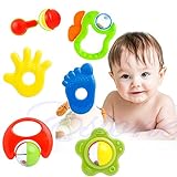kocome 6 pcsプラスチック手振るJingle Bell Rattle幼児用ベビー音楽ミュージカルおもちゃ