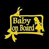 アリス風 Baby on board カッティング ステッカー イエロー 黄