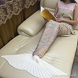 1 方法マーメイドブランケット大人用毛布のピースバッグ寝具暖かいソフトハンドメイドニットソファブランケット 180 * 90 cm ギフト睡眠暖かい尾の魚を