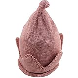 [モノジー] MONOZY キッズ ベビー とんがり帽子 子供 ニット帽 選べる10色 クラウン ニットキャップ 男女 兼用 秋 冬 帽子 (05) ピンク)