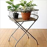フラワースタンド アイアン 木製 花台 アンティーク ブロカント シャビーなスタンドラック [toy5717]