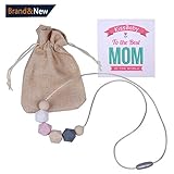 Silicone Teething Necklace for Mom KissBaby Silicone Teething Beads 100% BPA-Free Beads to Chew [並行輸