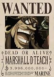 ONE PIECE ワンピース 公式 手配書 ウォールステッカー 日本製 42cm×29.7cm(op-477:黒ひげ 39億9600万)