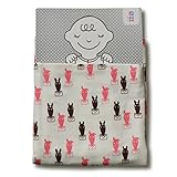 めんぷます田 赤ちゃんのガーゼケット 生まれた! (ピンク) 85×110cm  綿100% 日本製